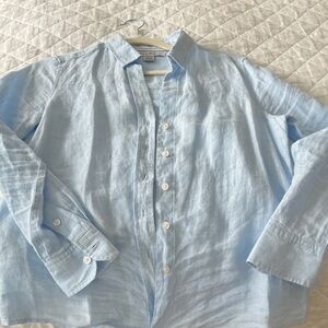 Tommy Bahama Light Blue Linen Button Down Shirt